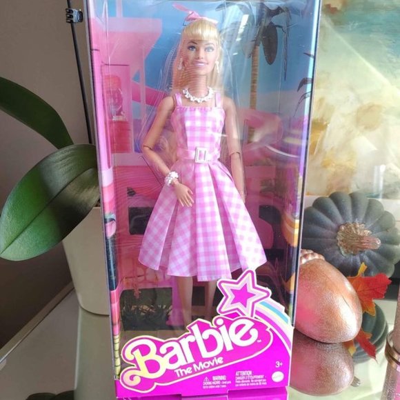 Barbie Doll Barbie Movie pink gingham dress 2023 New - Picture 1 of 4